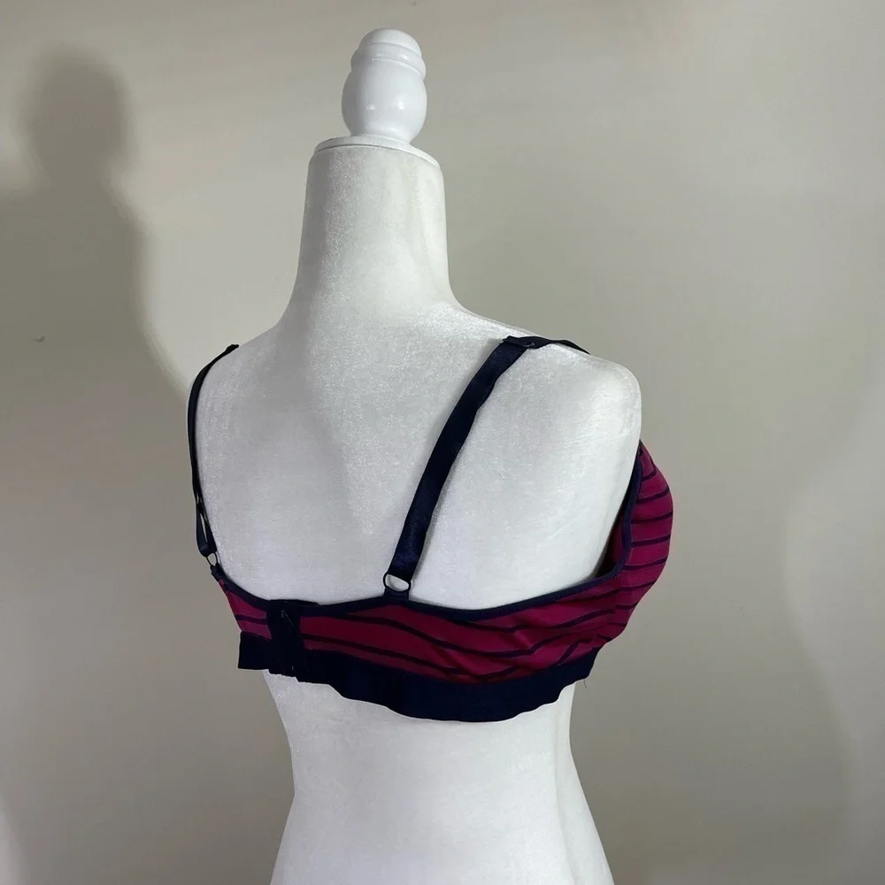 Just Be sz  42C  bra navy and cranberry stripe   Looks similar to a sports bra